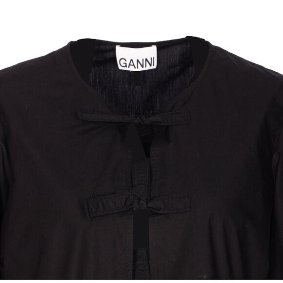 Ganni Women Peplum Tie Blouse - Picture 4 of 4